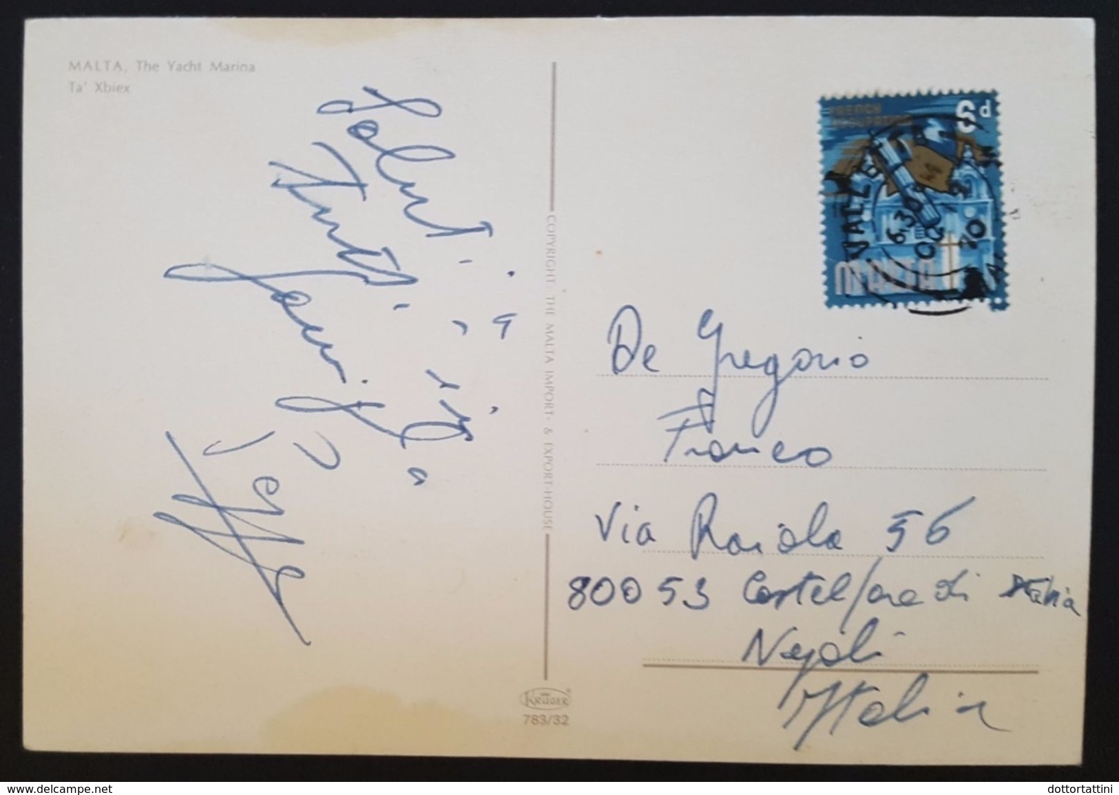 MALTA - THE YACHT MARINA - TA' XBIEX - Boats Cars French Occupation Stamp Vg 1970 - Malta