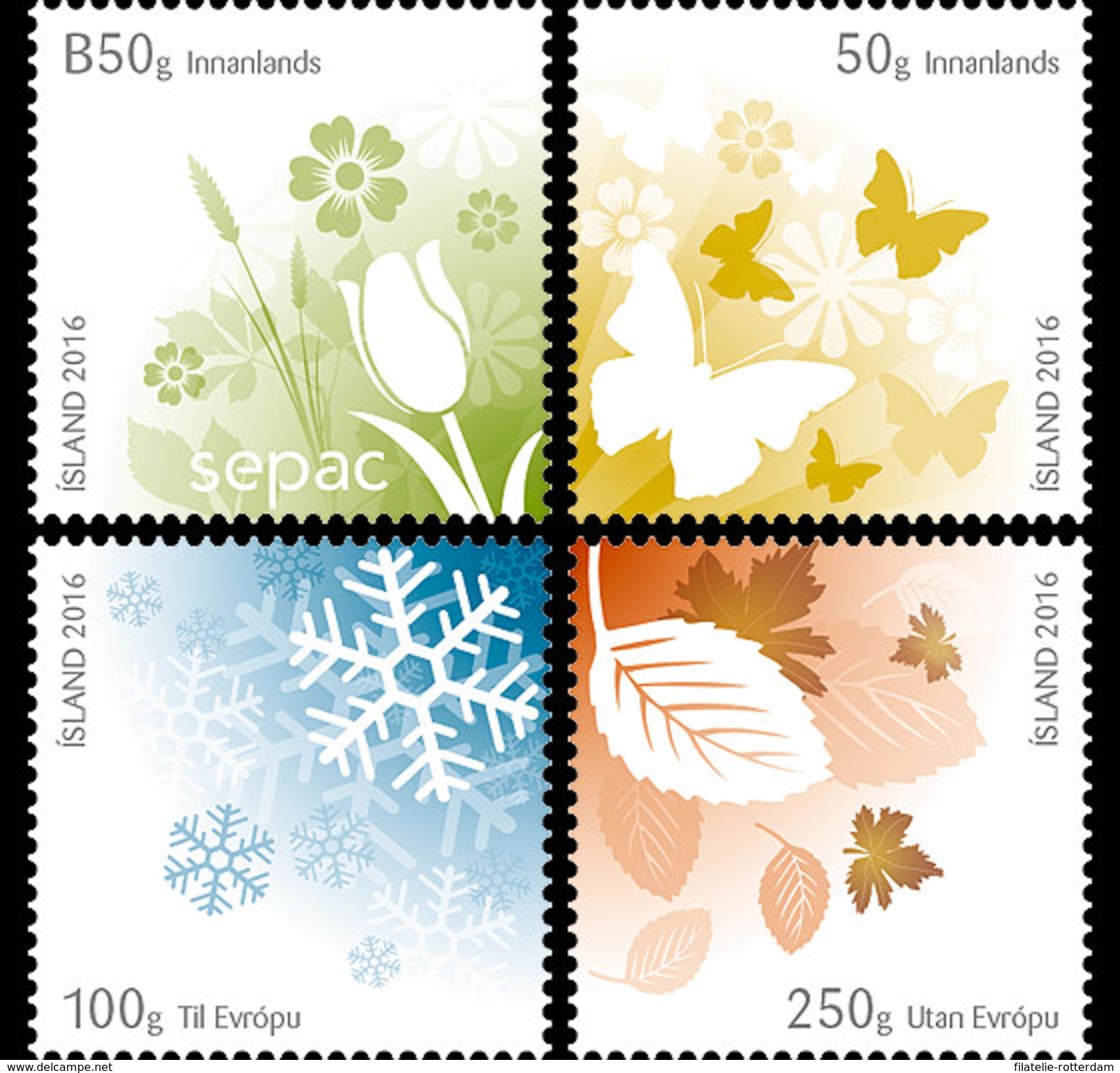 IJsland / Iceland - Postfris / MNH - Complete Set SEPAC, Seizoenen 2016 - Ongebruikt