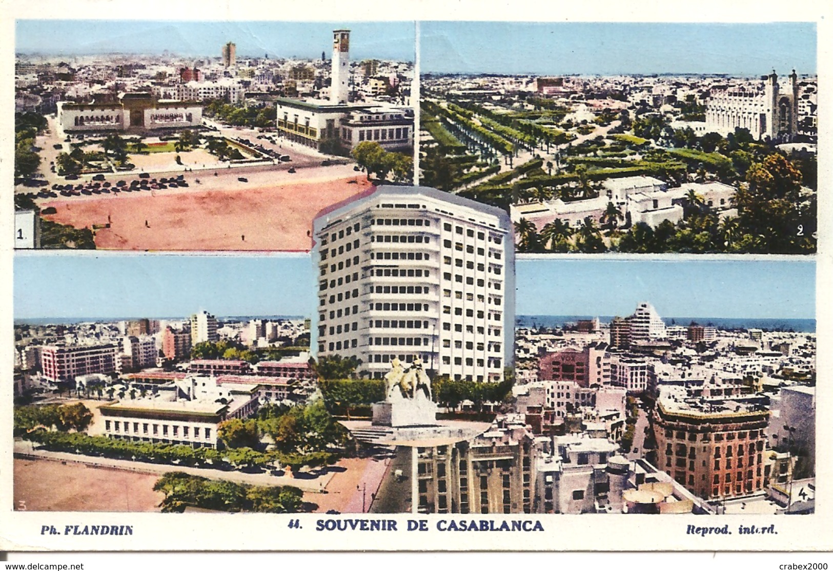 Y&T N°333(Bande De Trois)  CASABLANCA   Vers  USA 1955   2 SCANS - Luftpost