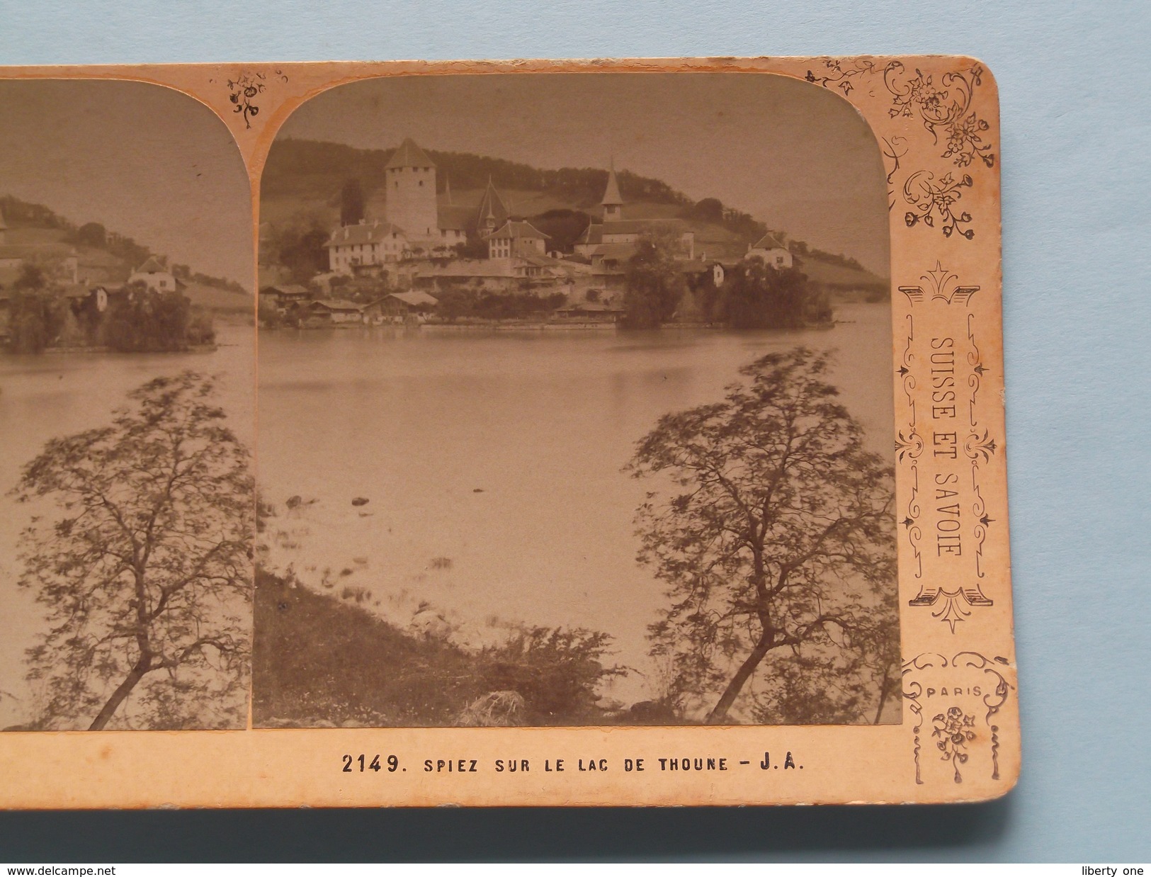 SPIEZ Sur Le LAC De THOUNE - J.A. (2149) Stereo Photo Suisse Et Savoie ( Voir Photo Pour Detail ) ! - Photos Stéréoscopiques