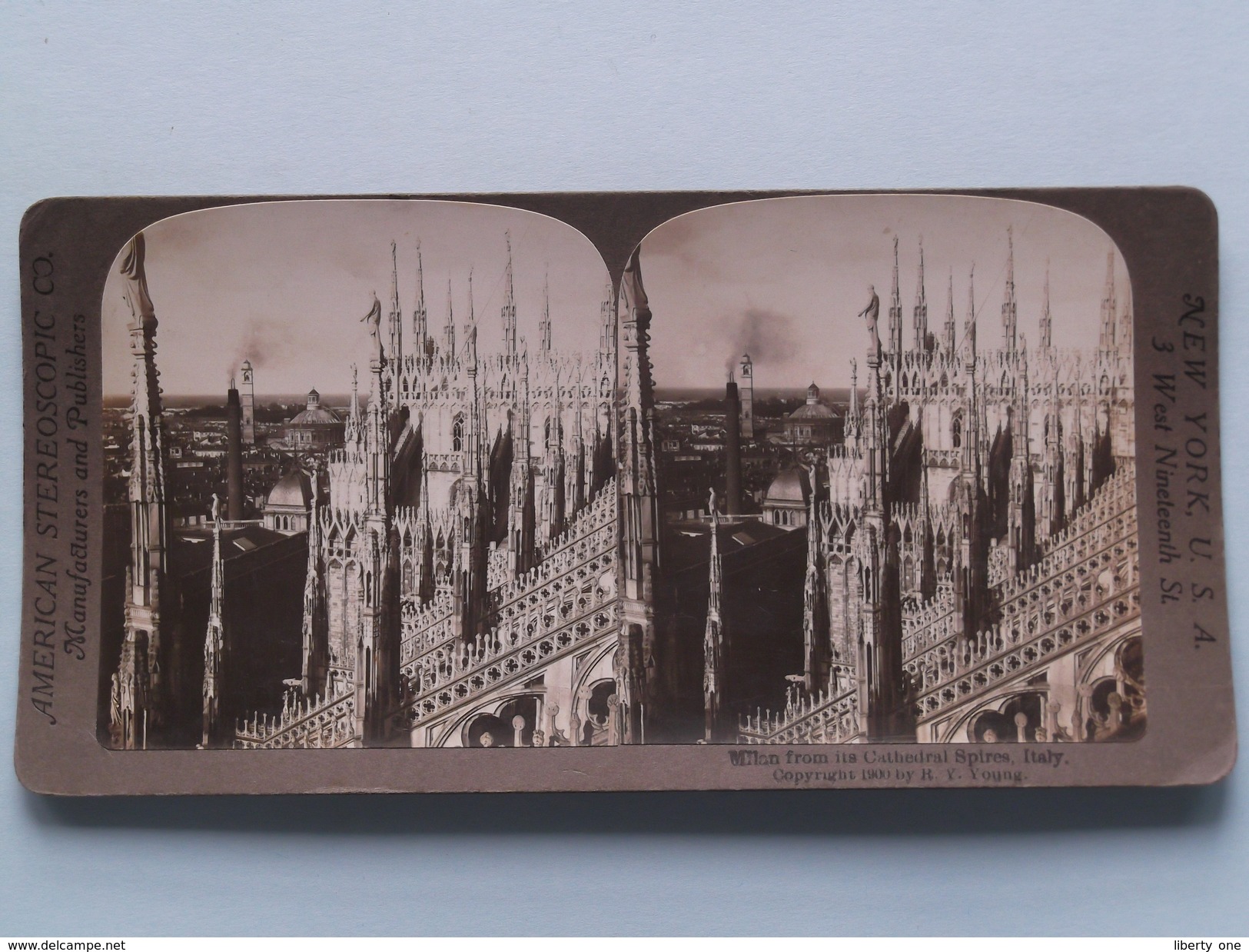 MILAN From Its Cathedral Spires Italy () Stereo Photo American Stereoscopic ( Voir Photo Pour Detail ) ! - Photos Stéréoscopiques