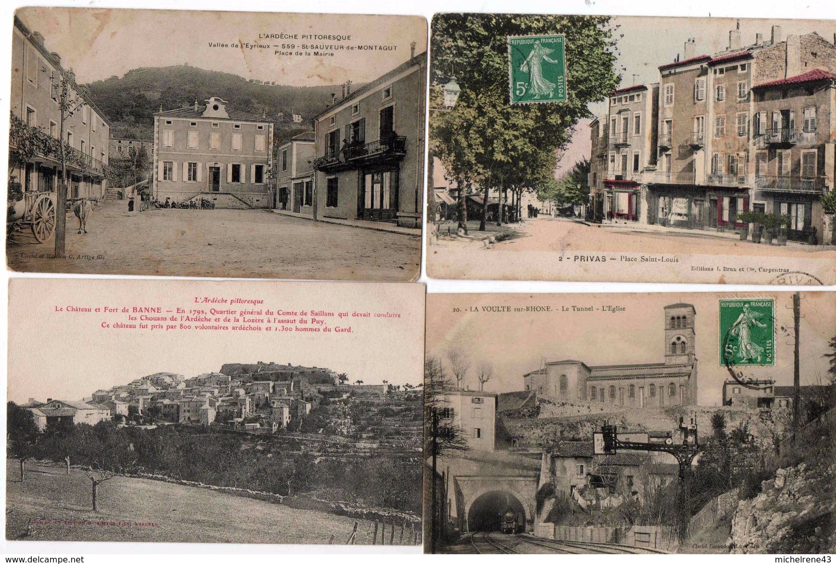 LOT  CARTE POSTALE ARDECHE - 5 - 99 Cartes