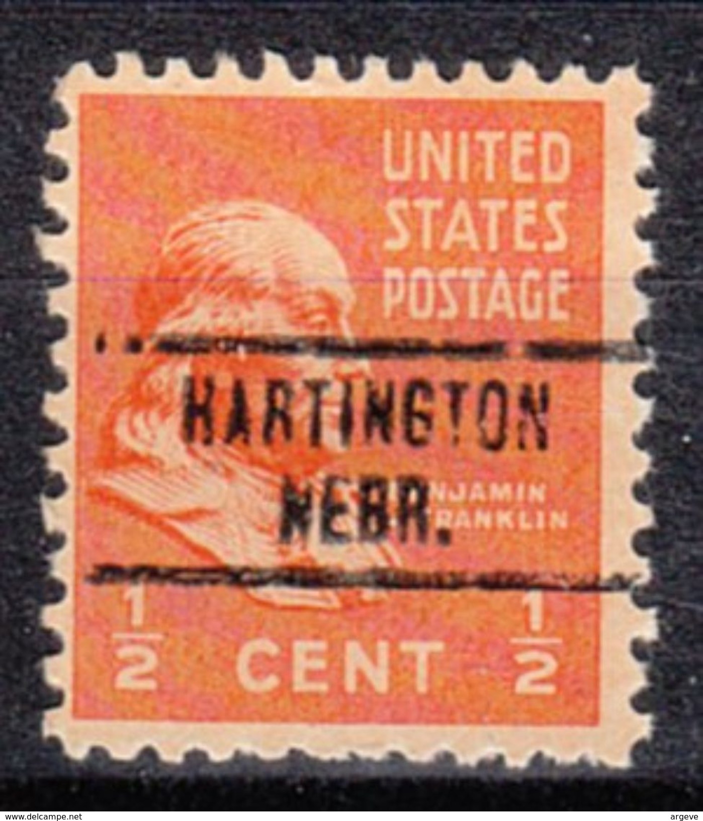 USA Precancel Vorausentwertung Preo, Locals Nebraska, Hartington 734 - Precancels