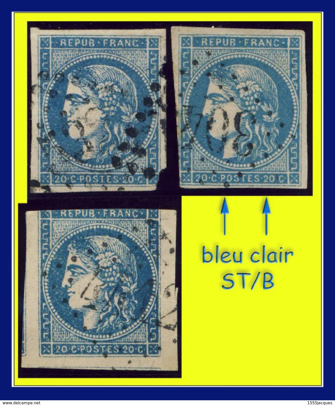 N° 45C II REPORT 3 CÉRÈS ÉMISSION DE BORDEAUX 1870 - OBLITÉRÉS ST / 2e CHOIX (VOIR LE DÉTAIL) - 1870 Uitgave Van Bordeaux