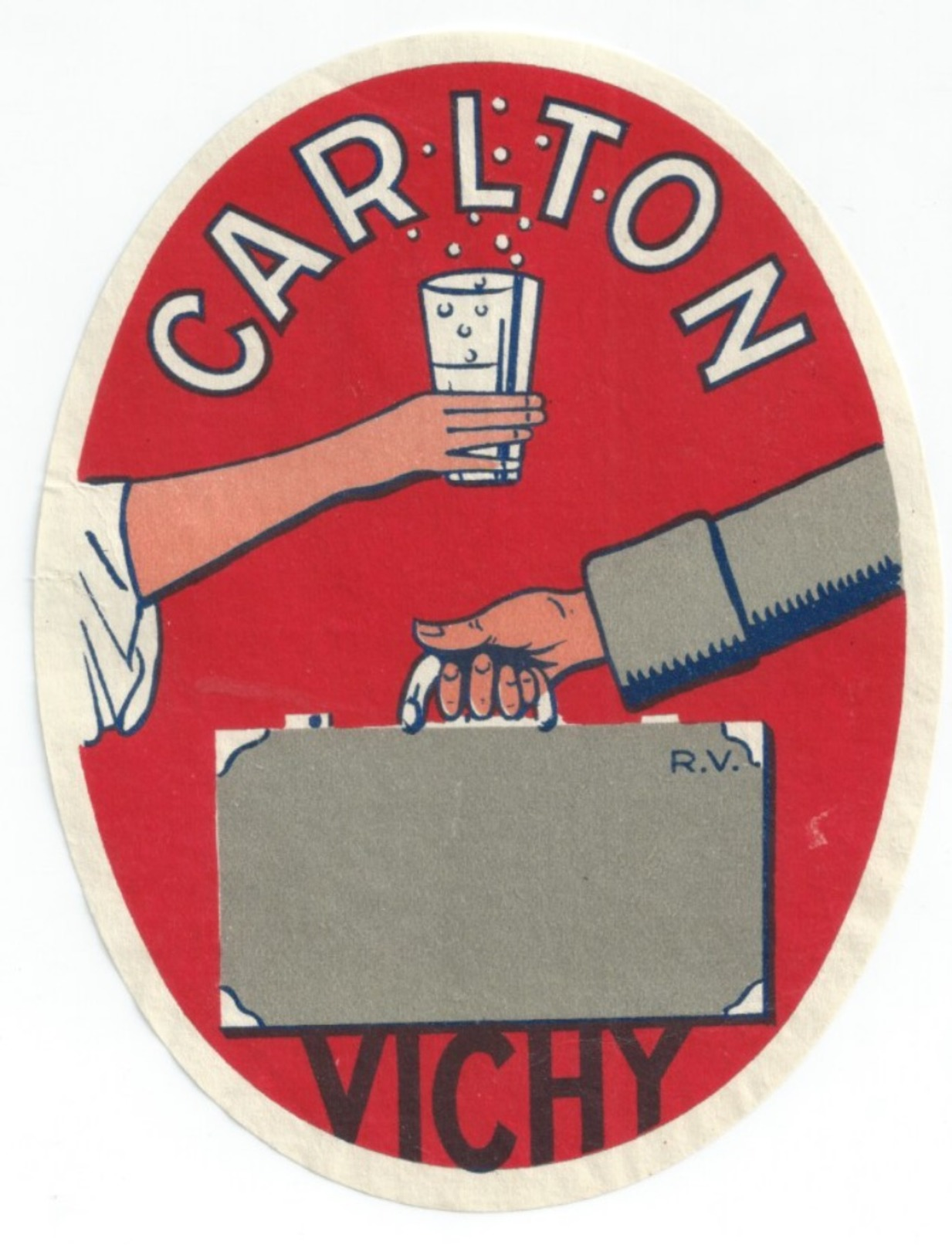 03 - VICHY -  Luggage Label étiquette - HOTEL CARLTON - (40X85 Mm) - Hotel Labels