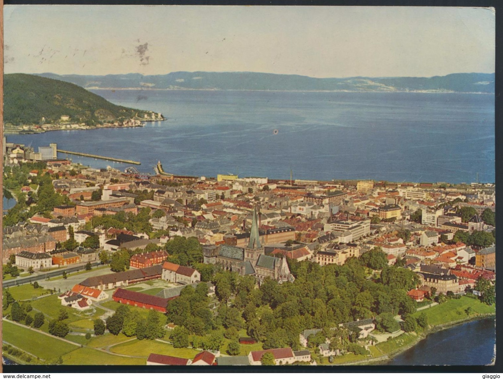 °°° 9229 - NORWAY - TRONDHEIM - VIEW OF THE TOWN - 1963 With Stamps °°° - Norvegia