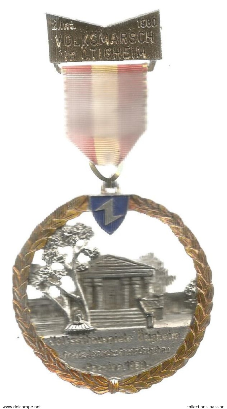 Médaille ,  Allemagne, Diam 7 Cms (médaille), VOLKSMARSCH In ÖTIGHEIM , 1980 , Frais Fr : 4.25 E - Sonstige & Ohne Zuordnung
