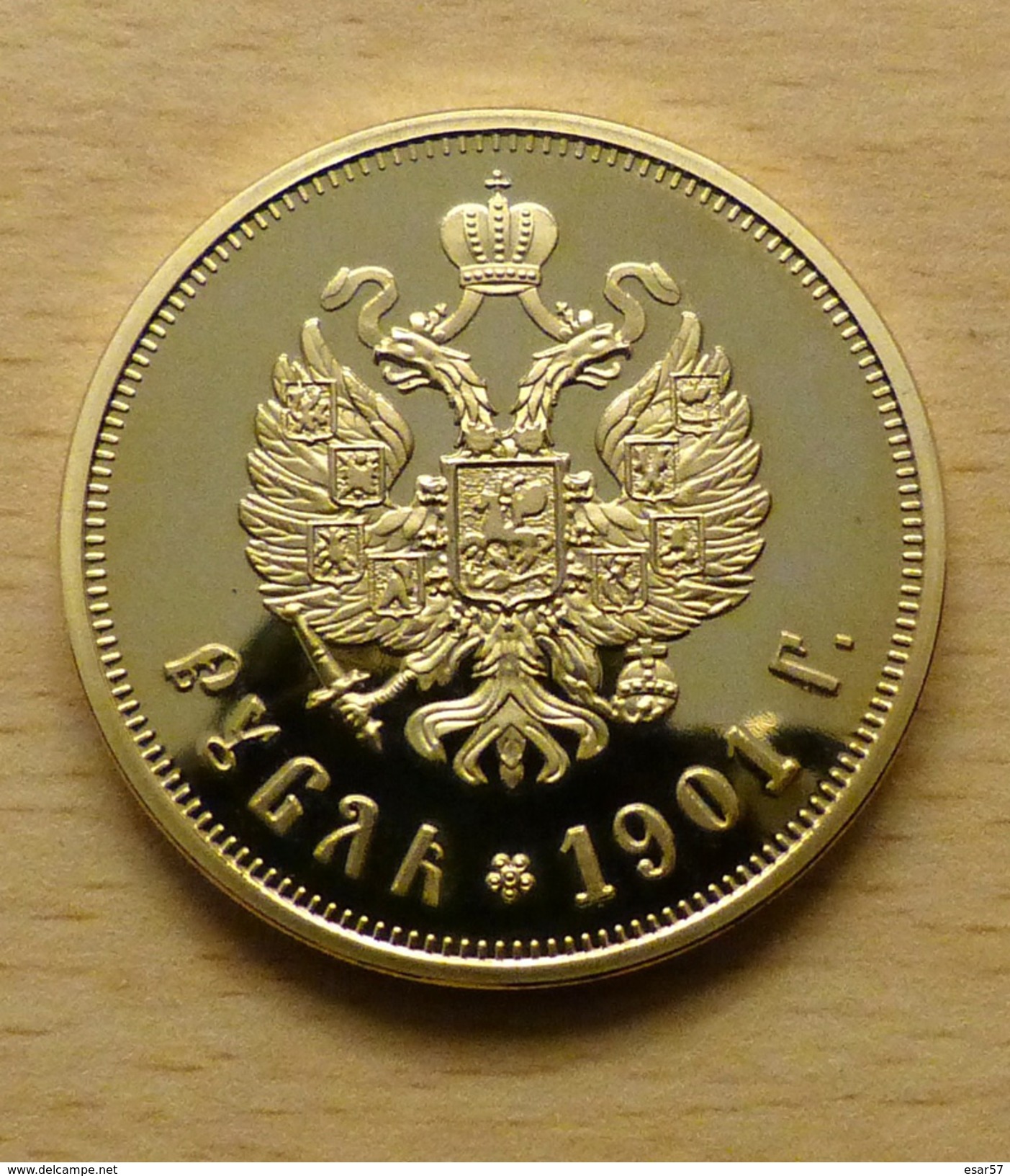 RUSSIE NICOLAS II Refrappe Moderne Du Rouble De 1901 - Rusland