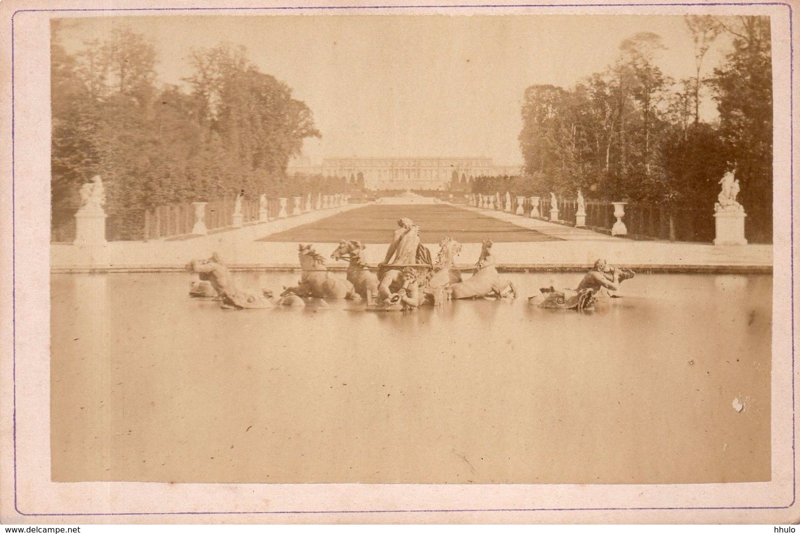 C361 Carte Cabinet Original Albumen Photo Paris Versailles Bassin D'appolon - Luoghi