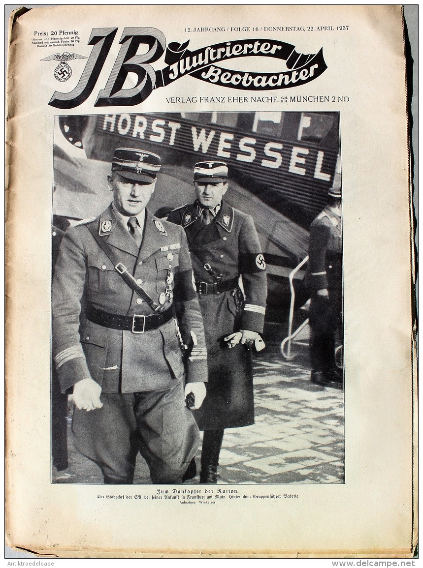 Illustrierter Beobachter 1937 Nr.16 Zum Dankopfer Der Nation - Deutsch