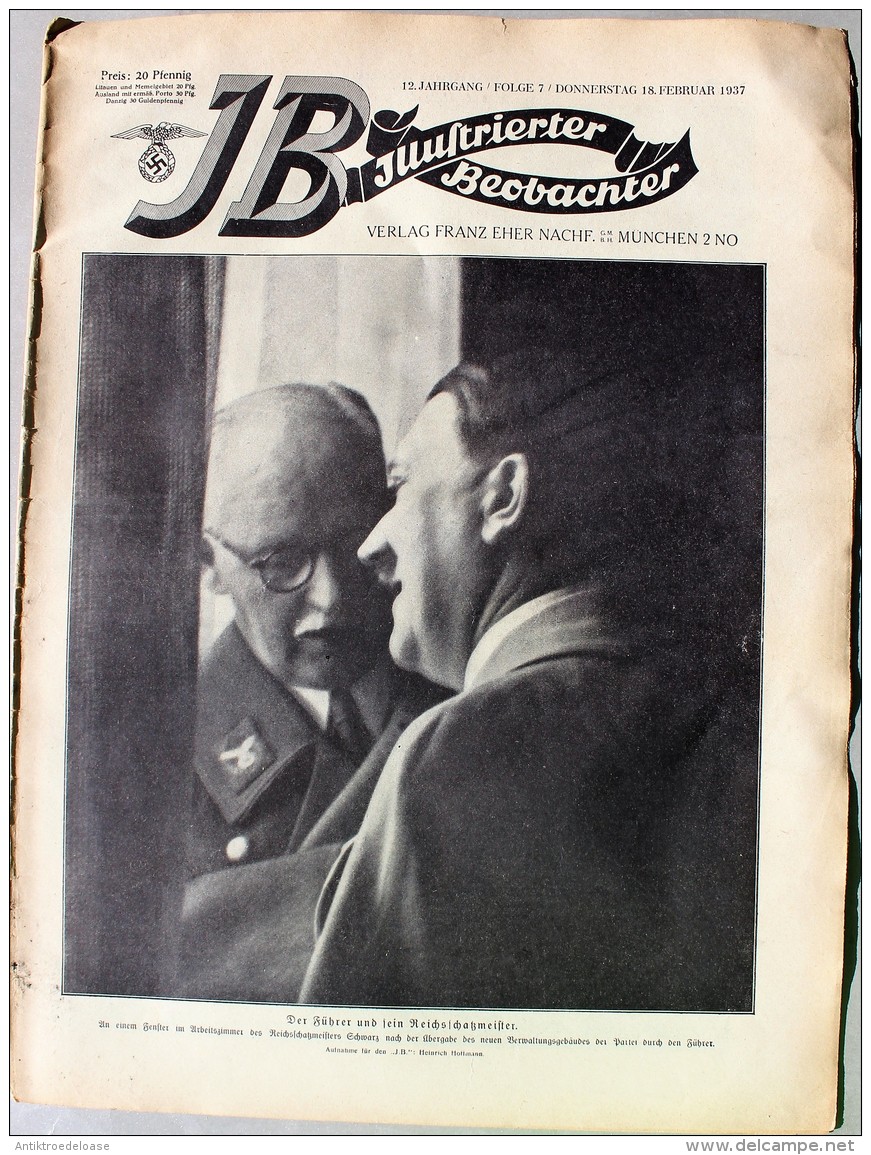 Illustrierter Beobachter 1937 Nr.7  Der Führer Und Sein Reichsschatzmeister - German