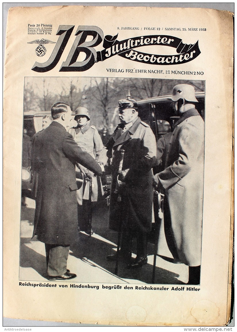 Illustrierter Beobachter 1933 Nr.12 Der Füher Mit Reichspräsident Von Hindenburg - Deutsch