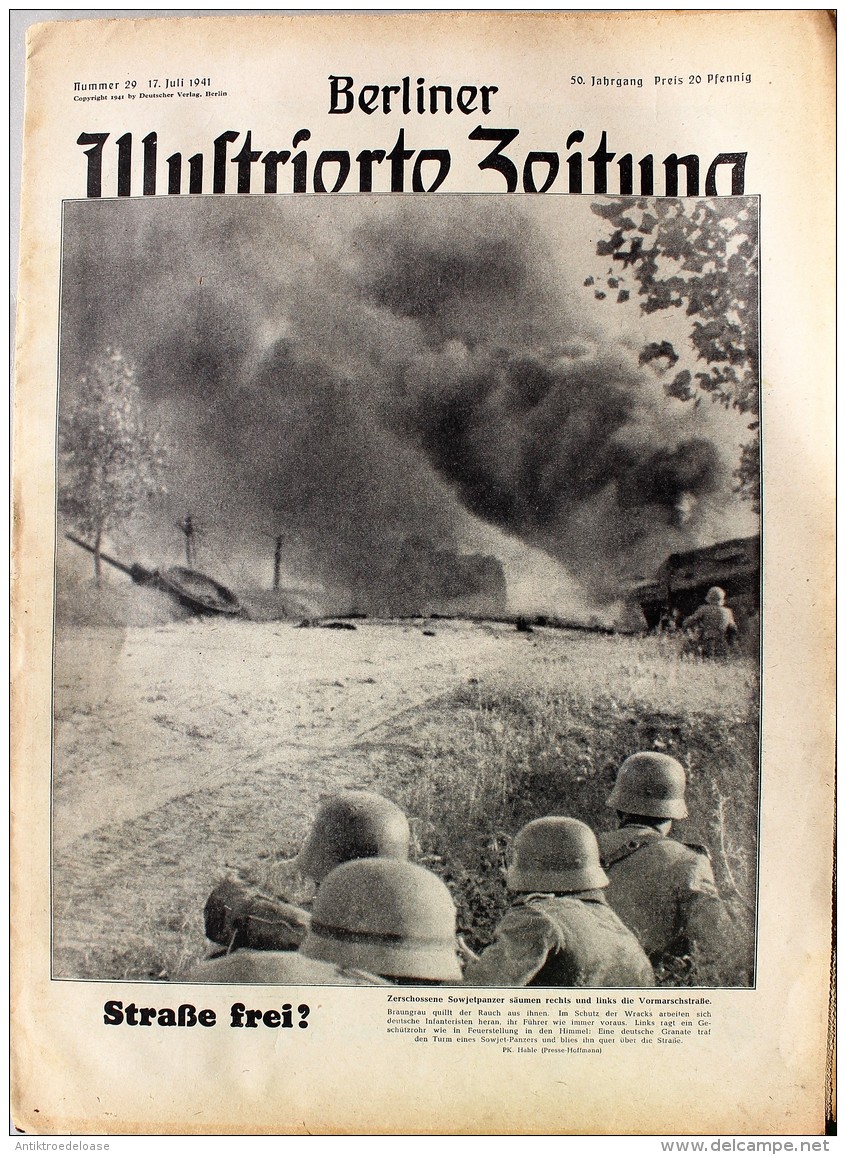 Berliner Illustrierte Zeitung 1941 Nr.29 Straße Frei? Sowjetpanzer Auf Vormarschsstraße - German
