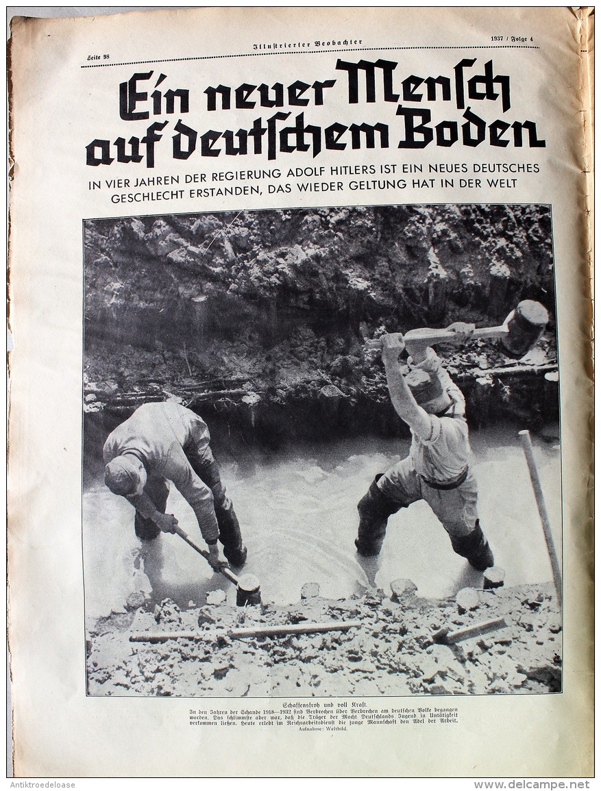 Illustrierter Beobachter 1937 Nr.4 Generaloberst Göring Dankt Italienischen Fliegeroffizieren - Duits