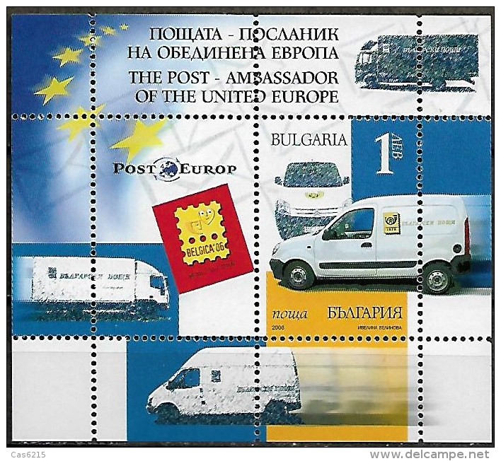 Bulgaria 2006 La Poste Ambassadrice Europe Unie Voiture, 1 Bloc Mnh - Neufs