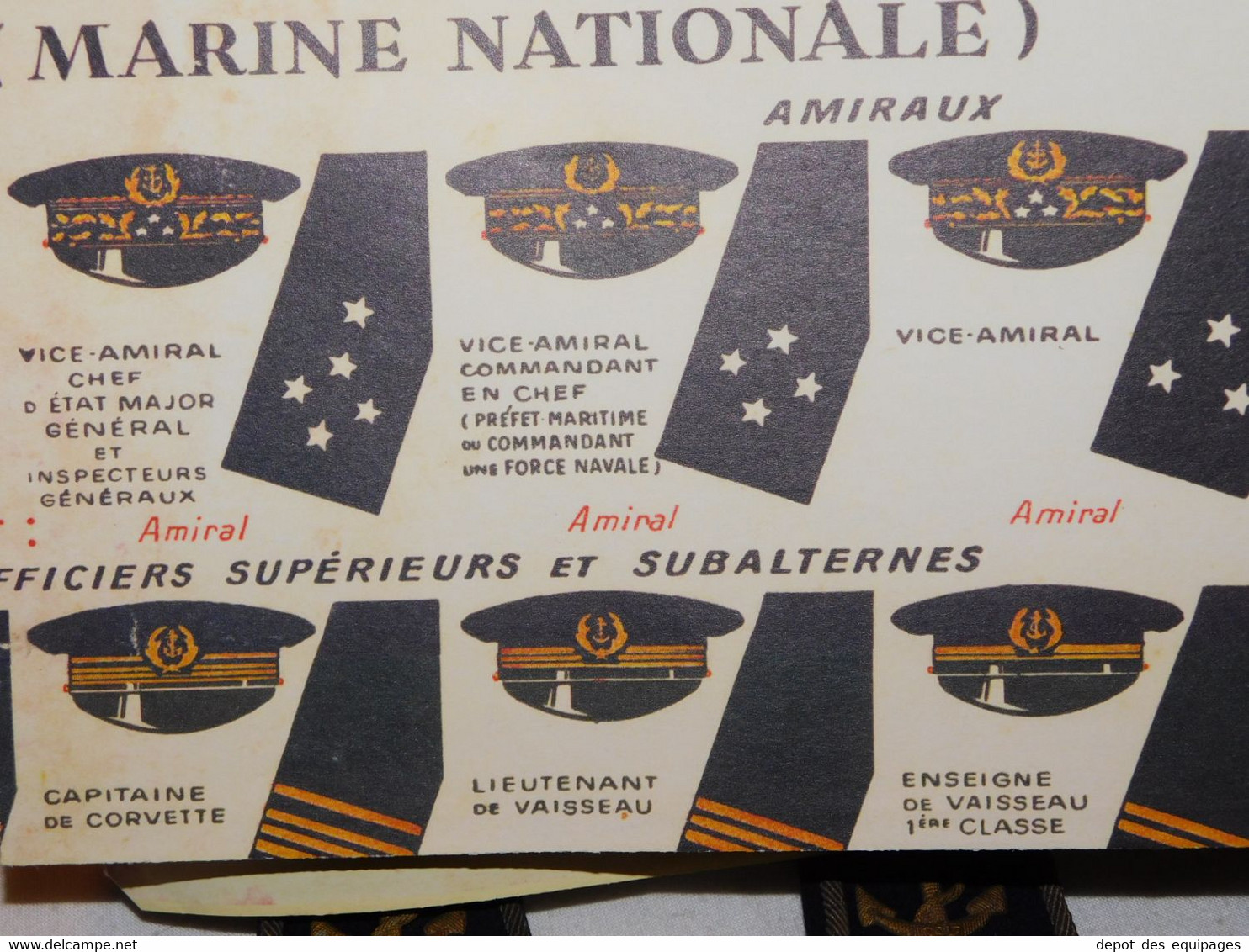 TRES BELLES ANCIENNES EPAULETTES VICE AMIRAL ESCADRE MARINE NATIONALE .