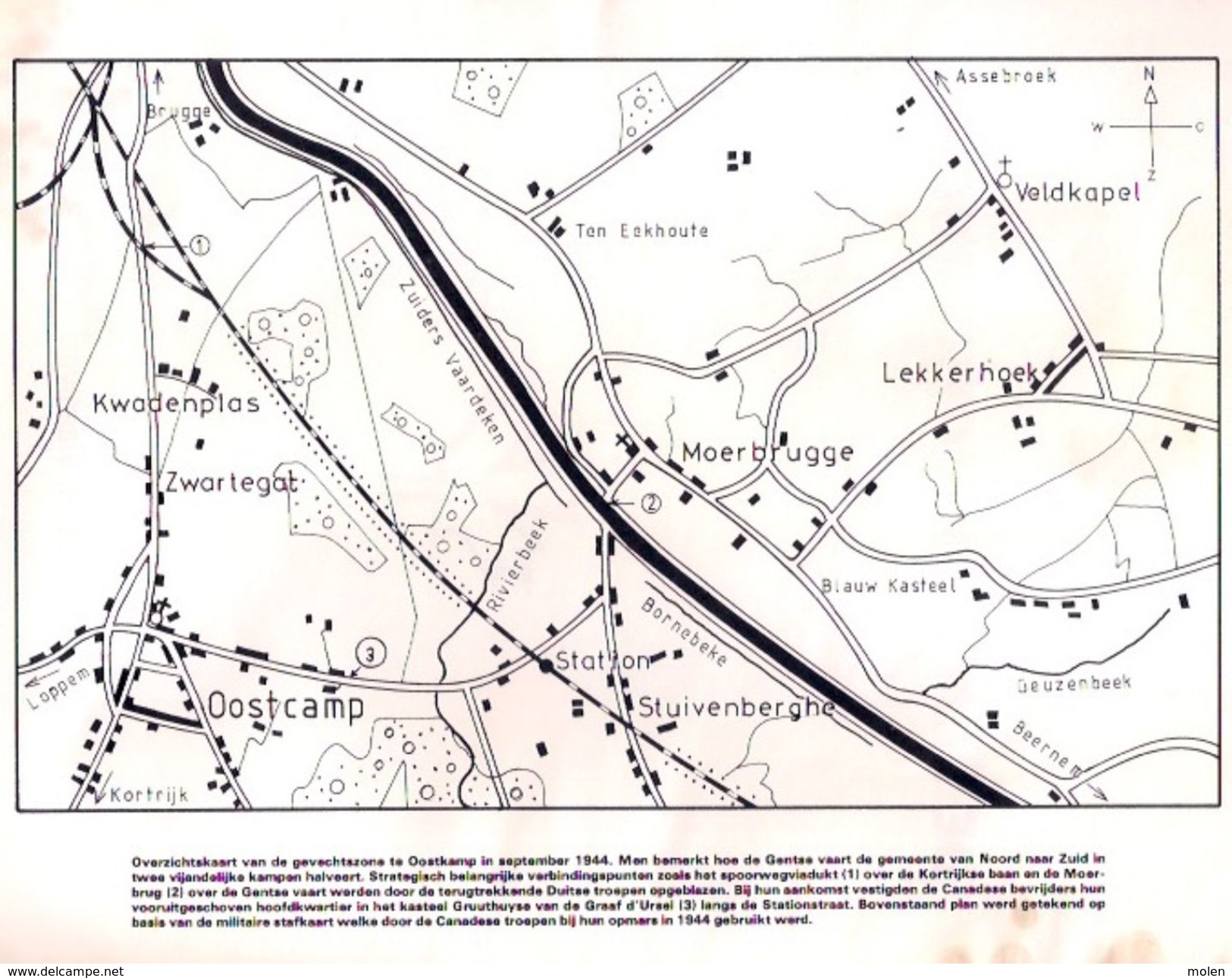 DE SLAG OM MOERBRUGGE 108blz ©1980 OOSTKAMP 2de Wereldoorlog WW2 WO2 OORLOG Geschiedenis Heemkunde ANTIQUARIAAT Z644 - Oostkamp