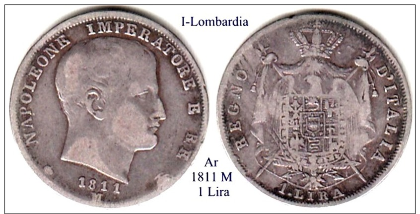 I-1811 M, 1 Lira , Milano - Lombardo-Veneto