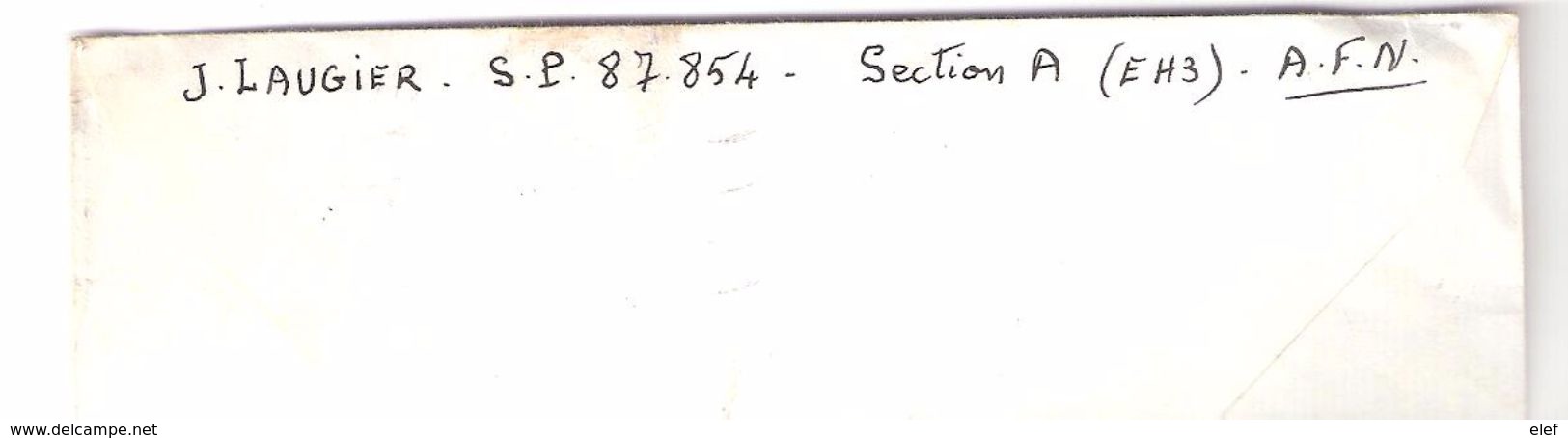 Lettre FM Illustrée Avion Guerre Algérie,Poste Aux Armées  A F N Cachet Vaguemestre De Laugier  SP 854 Section A 1958 - Guerre D'Algérie