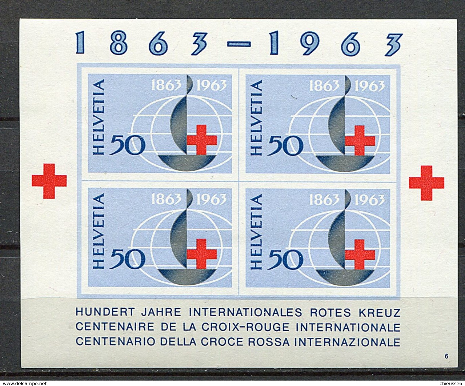Suisse ** Bloc N° 19 - Cent. De La Croix-Rouge Internationale  - - Blocs-feuillets
