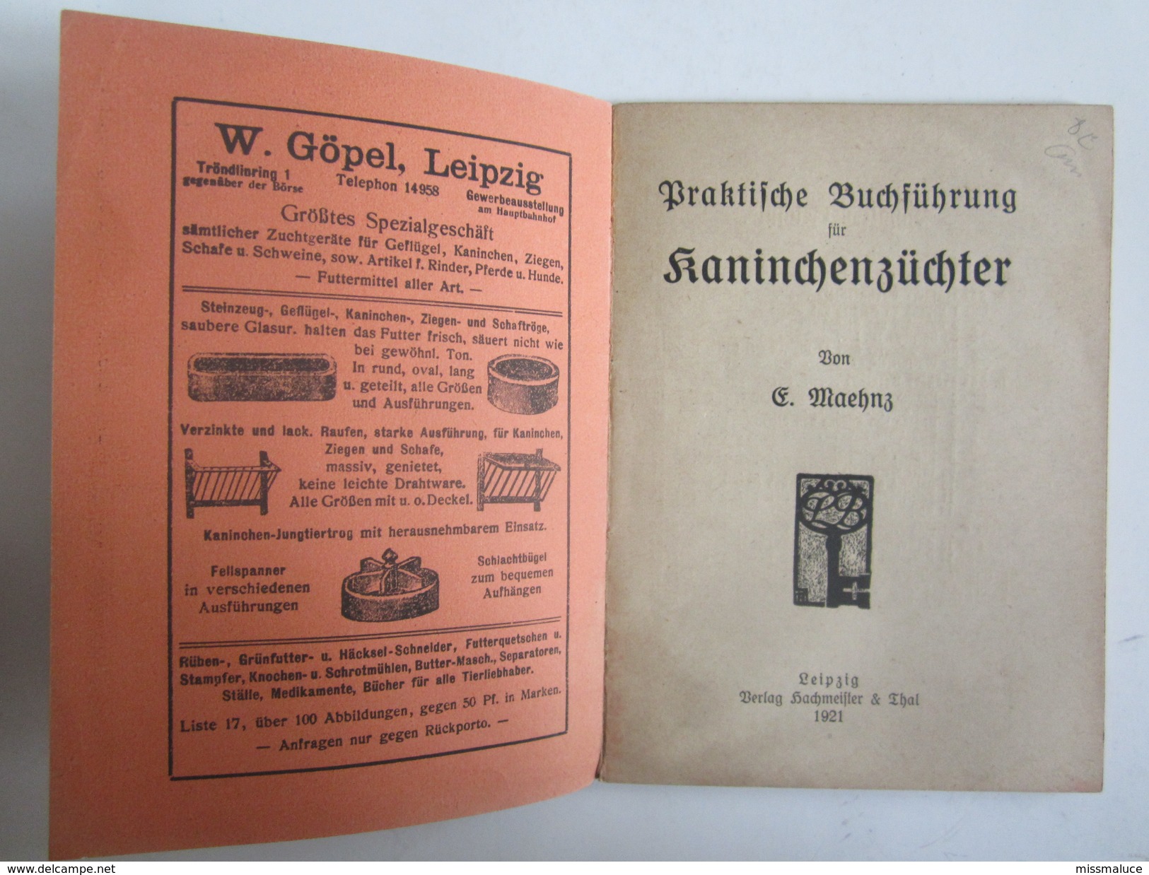 Livre Lehrmeifter Bucherei Buchfuhrung Fur Kaninchenzuchter Maehnes Lapin Agriculture élevage Leipzig 1921 - Autres & Non Classés