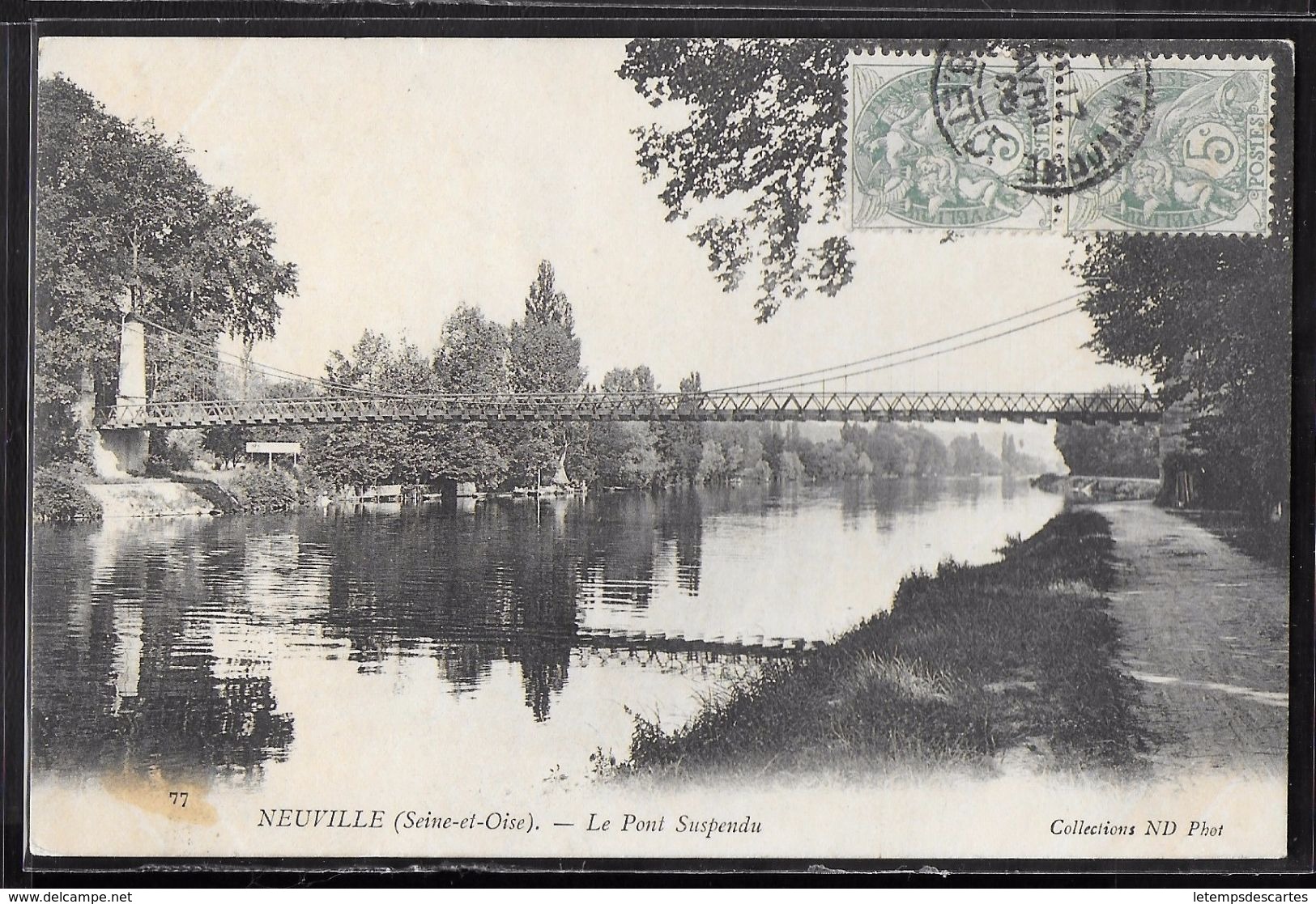 CPA 95 - Neuville, Le Pont Suspendu - ND - Neuville-sur-Oise