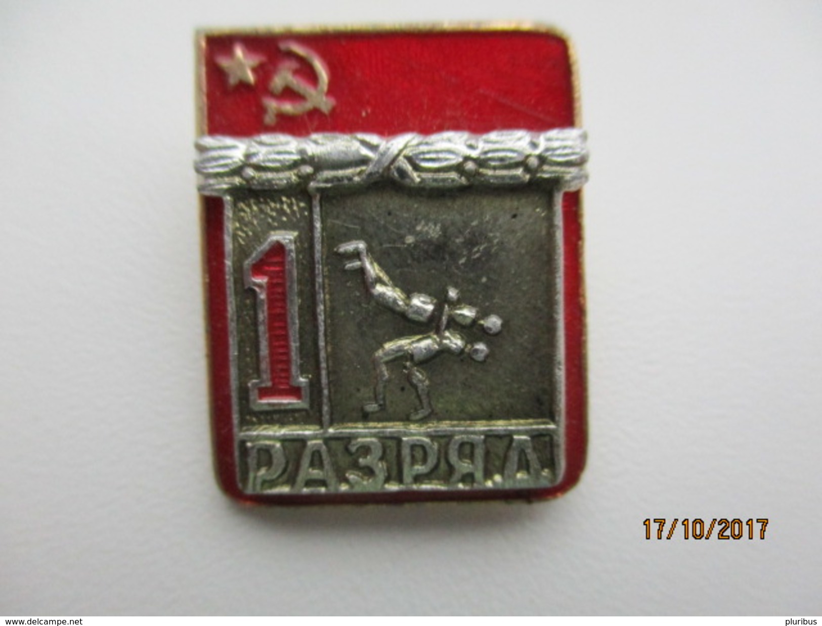 RUSSIA USSR ,  WRESTLING ,   1st CLASS SPORTSMAN PIN BADGE , 0 - Wrestling