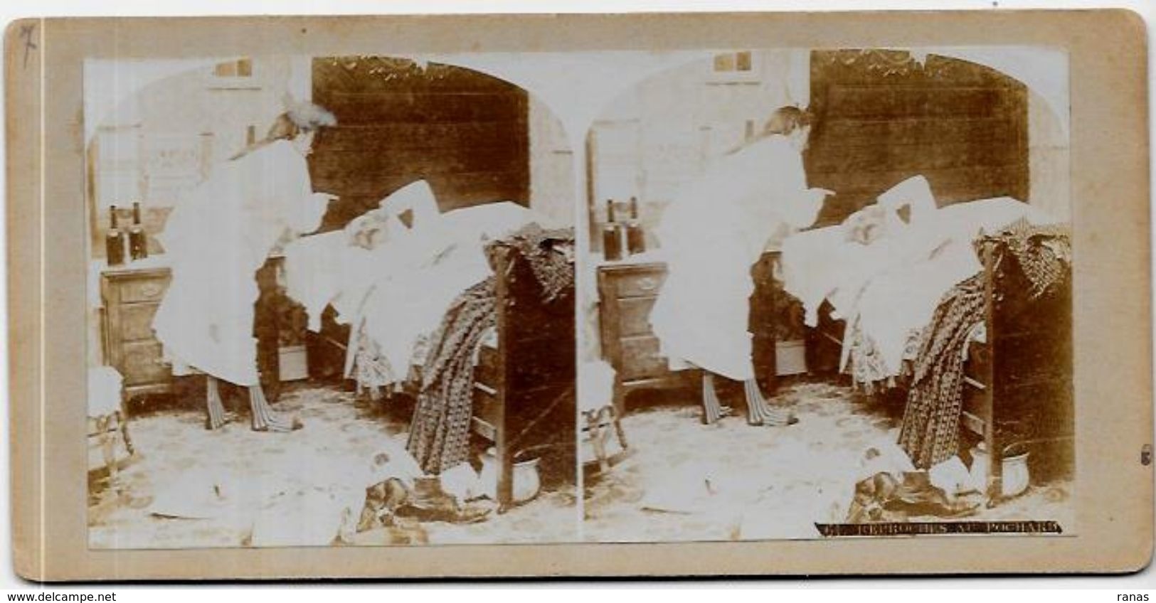 Photo Ancienne Stéréo 9 X 18 Pot De Chambre Chamber Pot érotisme - Stereo-Photographie