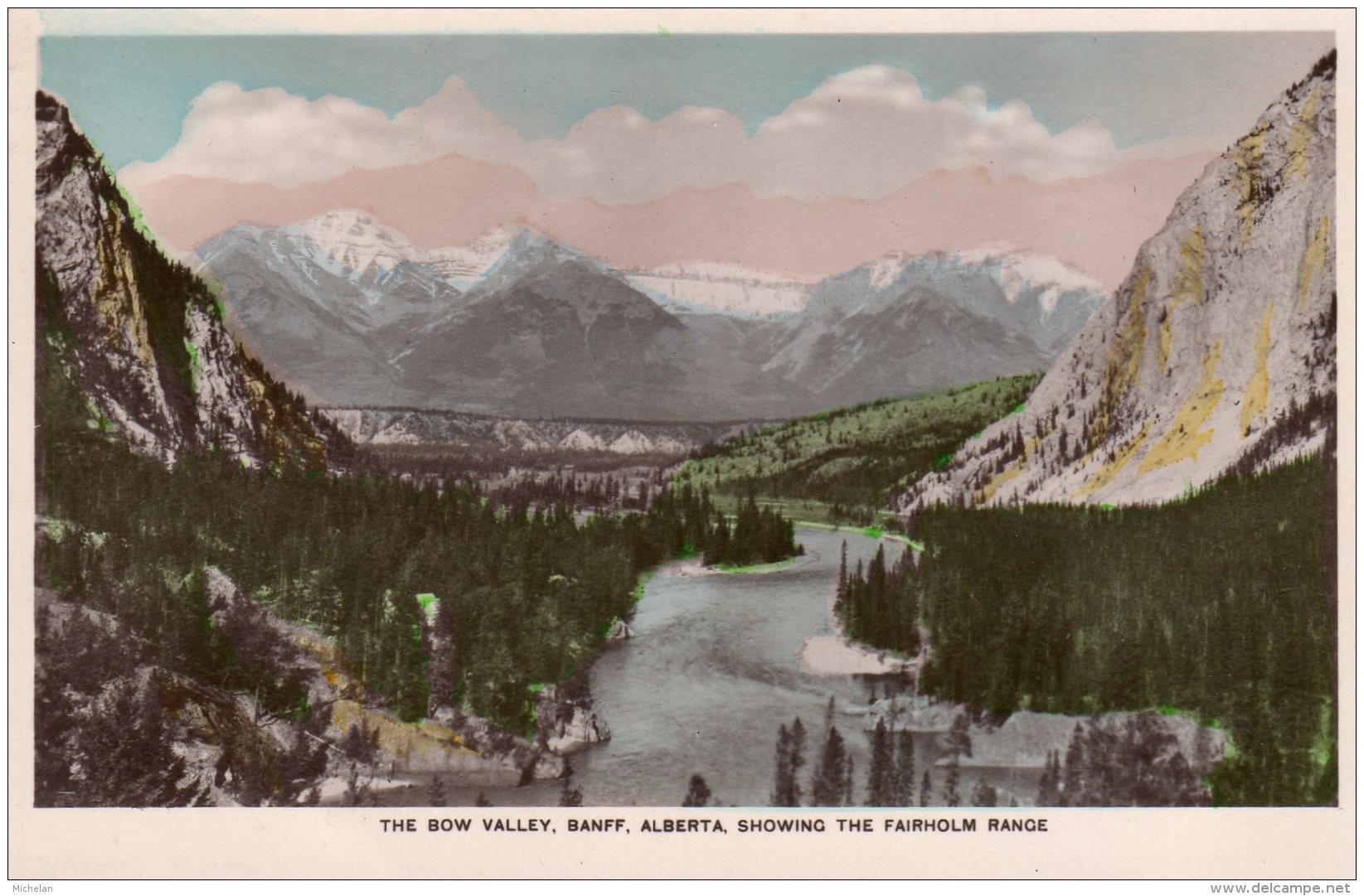 CPA    CANADA---THE BOW VALLEY, BANFF, ALBERTA, SHOWING THE FAIRHOLM RANGE - Banff