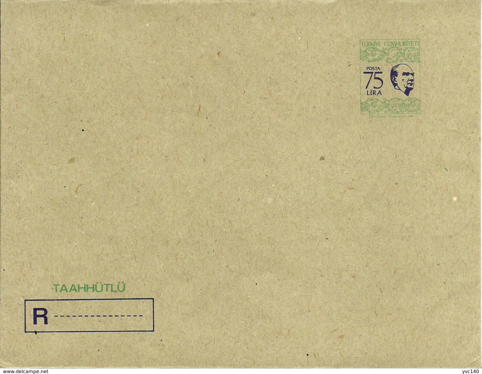 Turkey; 1983 Postal Stationery For Registered Mail - Ganzsachen