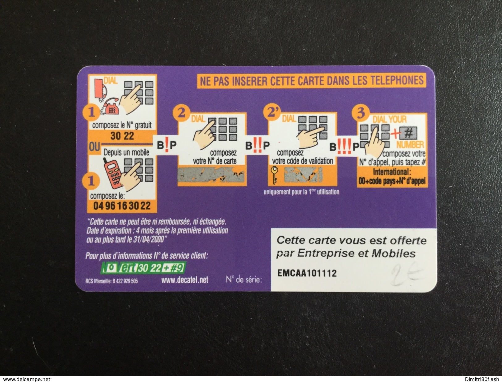 CARTE PREPAYEE DECATEL - Altri & Non Classificati