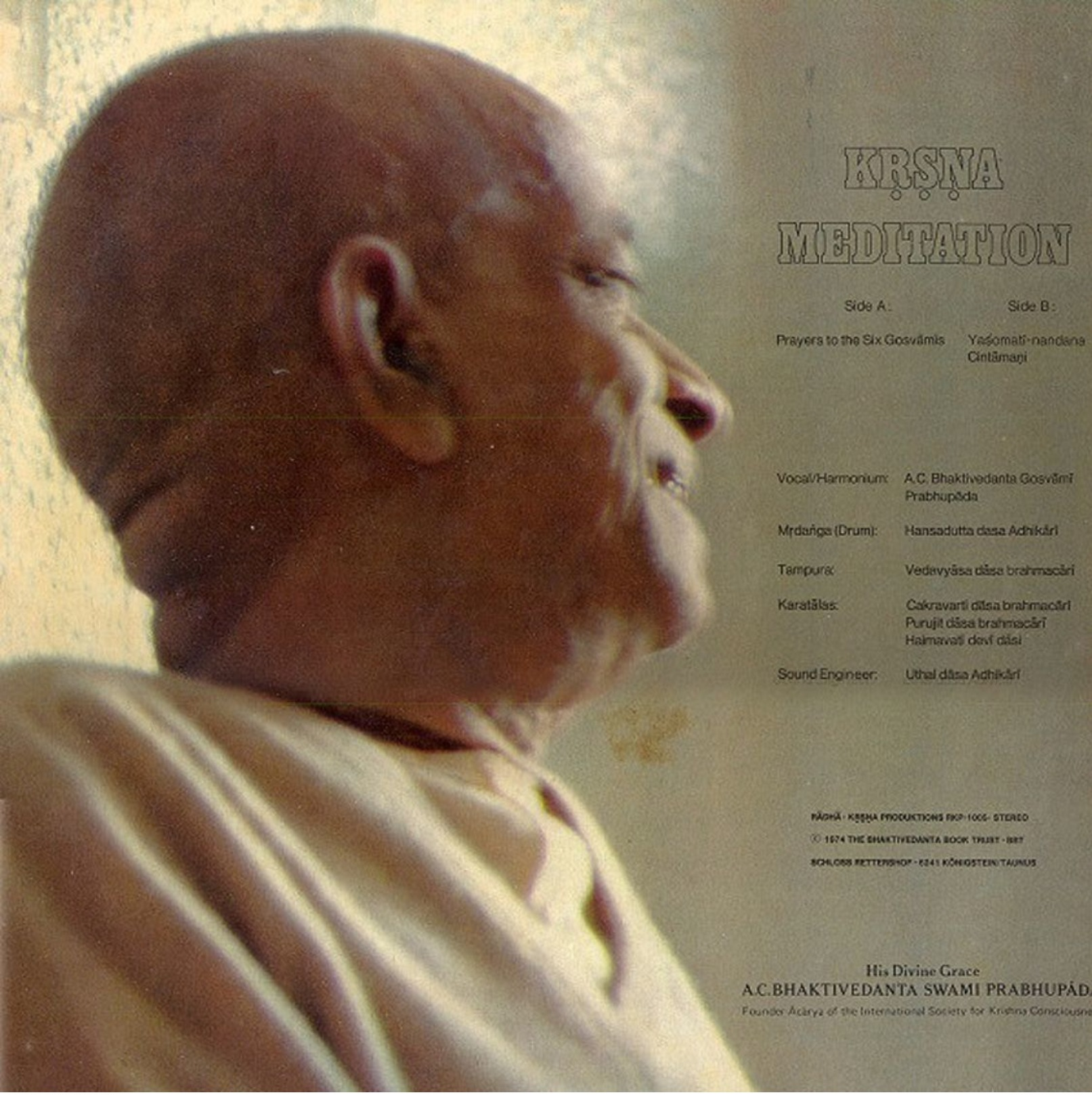 LP A.C. Bhaktivedanta Swami Prabhupada - Krsna Meditation - 1974 - Recorded In 1974 At Rettershof über Königstein I - Country & Folk