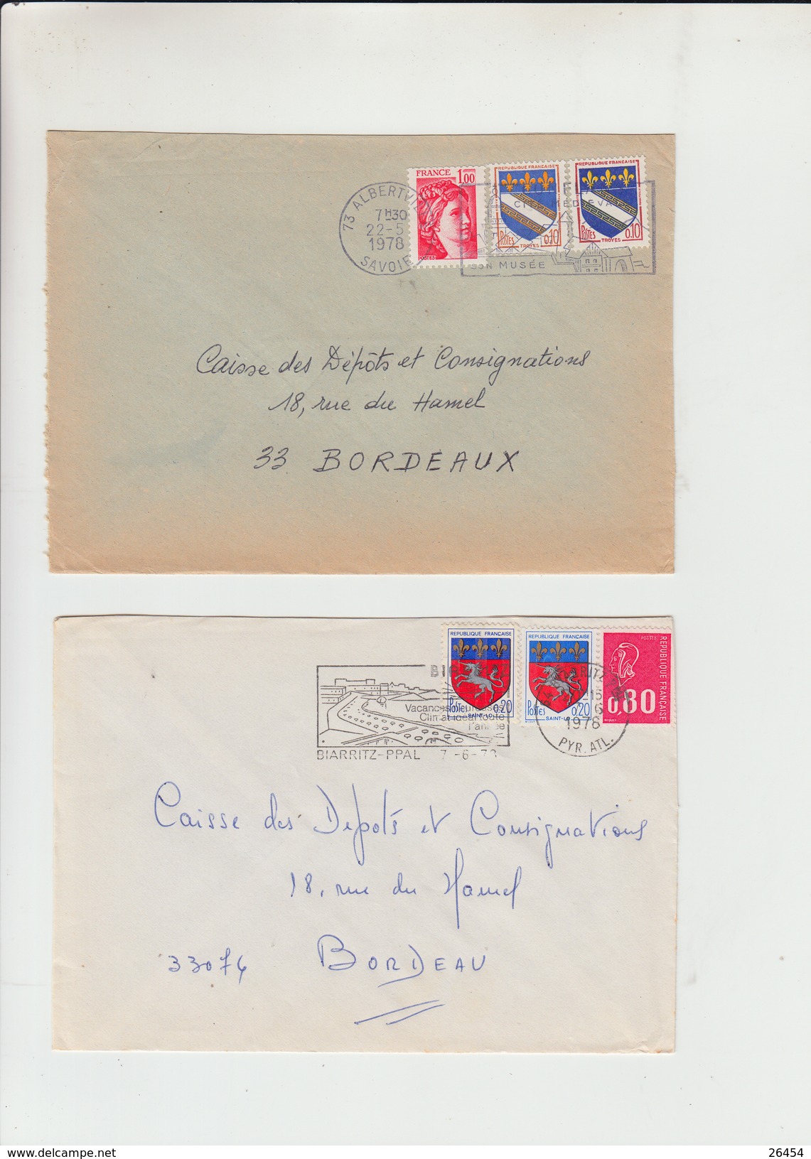 Lot De 11 Lettres  De 1978 Et 1979 Pour BORDEAUX Affranchies Avec 3-4-5-6-10 Timbres PAIRES-TRIPLES-BLOCS.... - Lettres & Documents