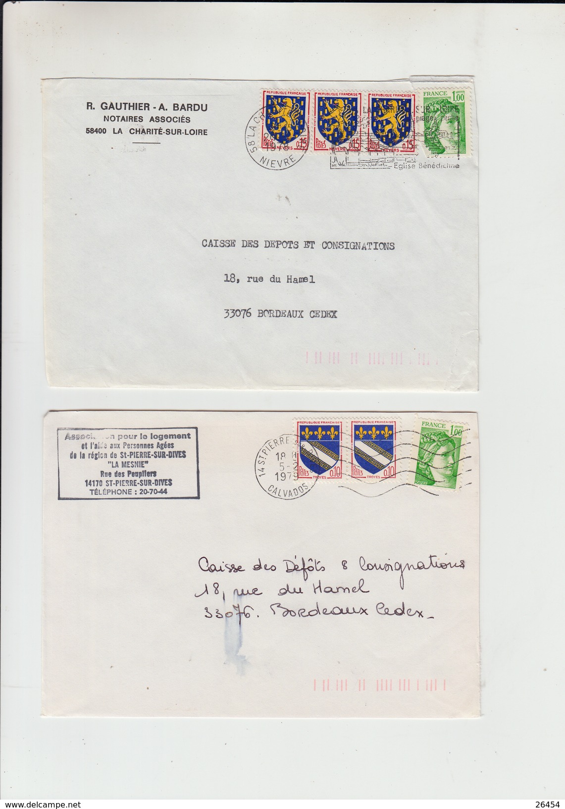 Lot De 11 Lettres  De 1978 Et 1979 Pour BORDEAUX Affranchies Avec 3-4-5-6-10 Timbres PAIRES-TRIPLES-BLOCS.... - Lettres & Documents