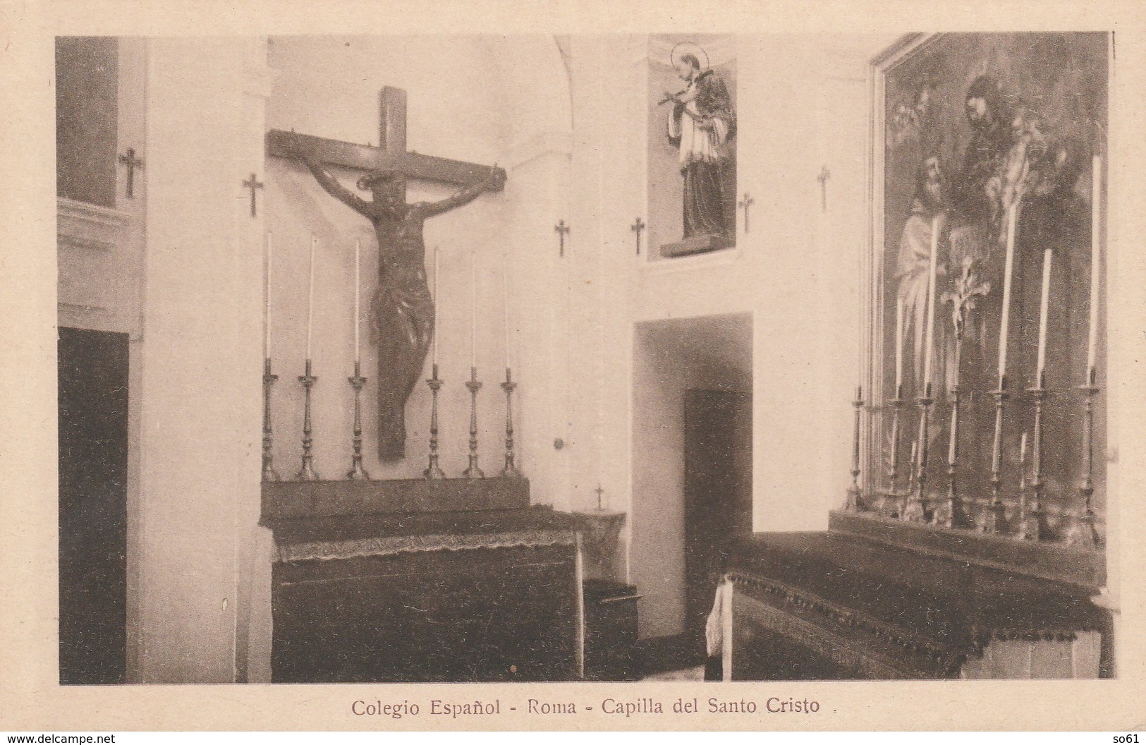 7133.   Colegio Espanol - Collegio Spagnolo - Roma - Capilla Cappella Del Santo Cristo - FP - NV - Small Format - Enseignement, Ecoles Et Universités