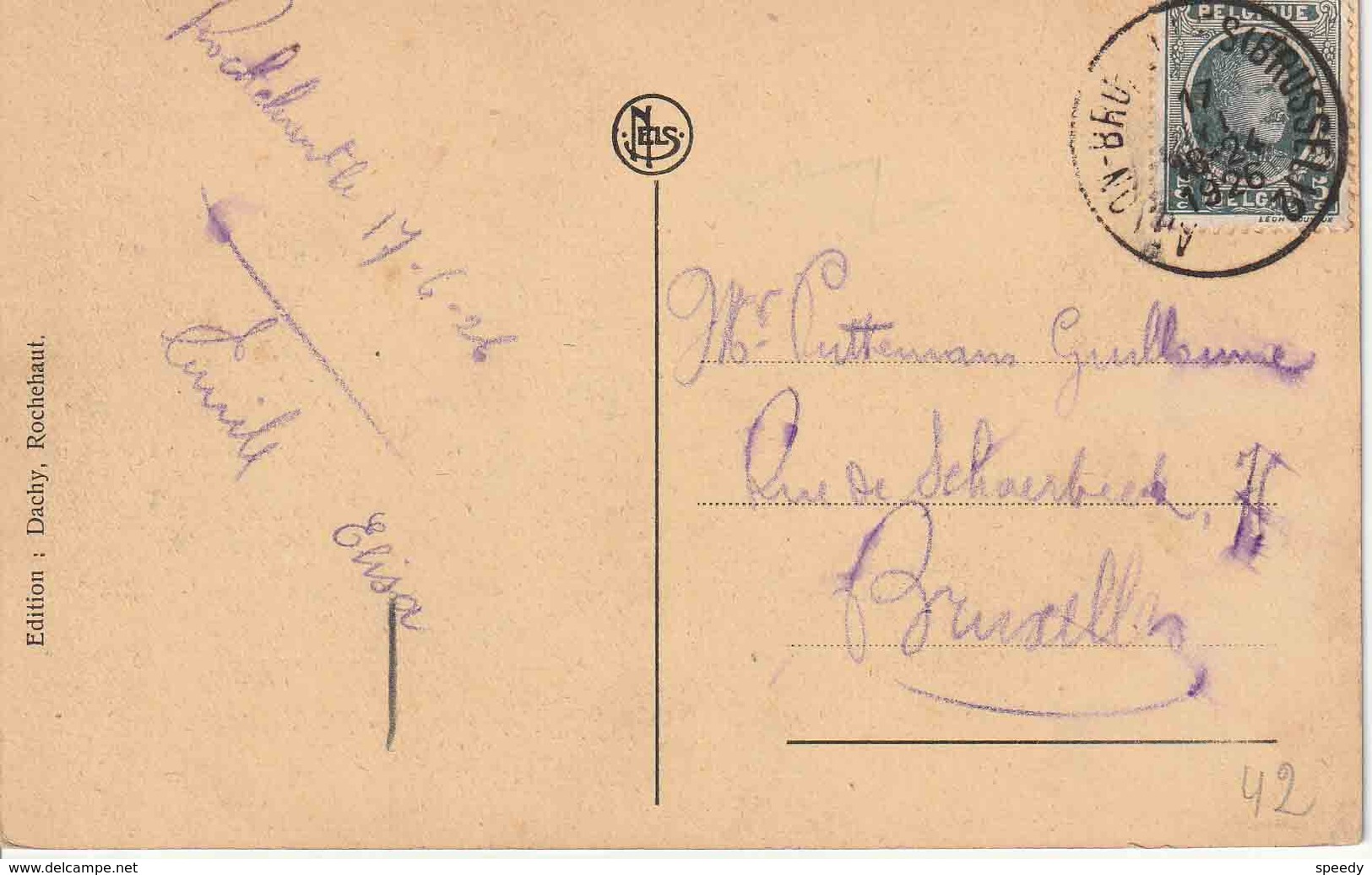 BELGIË : AMBULANT / TREINPOST / BAHNPOST "ARLON - BRUXELLES (BRUSSEL) 2 / 17.VI.  18-24  1926" - Ambulante Stempels