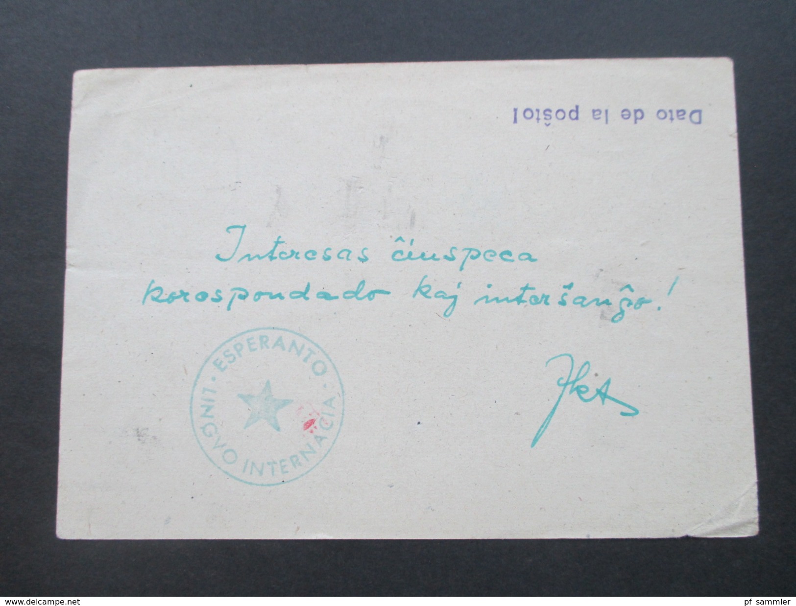 All. Besetzung 1948 Ganzsache Nach Delft / Niederlande. Esperanto Lingvo Internacia. Stern. Del. De UEA, SATano - Esperanto