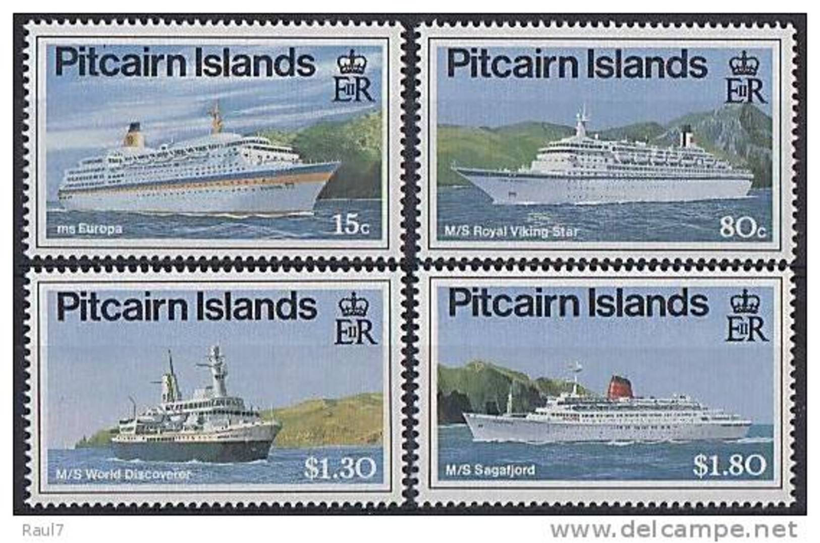 PITCAIRN  - Bateaux, Navires De Croisière- 4v Neufs*** (MNH SET) - Pitcairn