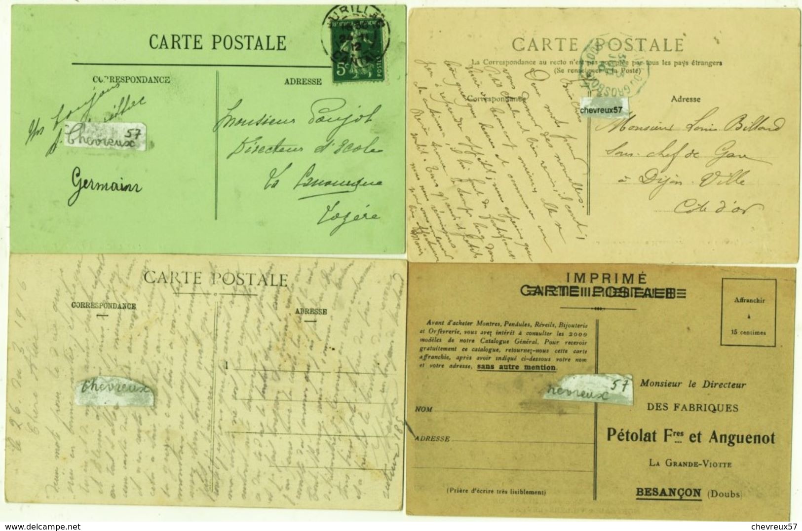 20 cartes anciennes de France - LOT 33 - Villes et Villages de France