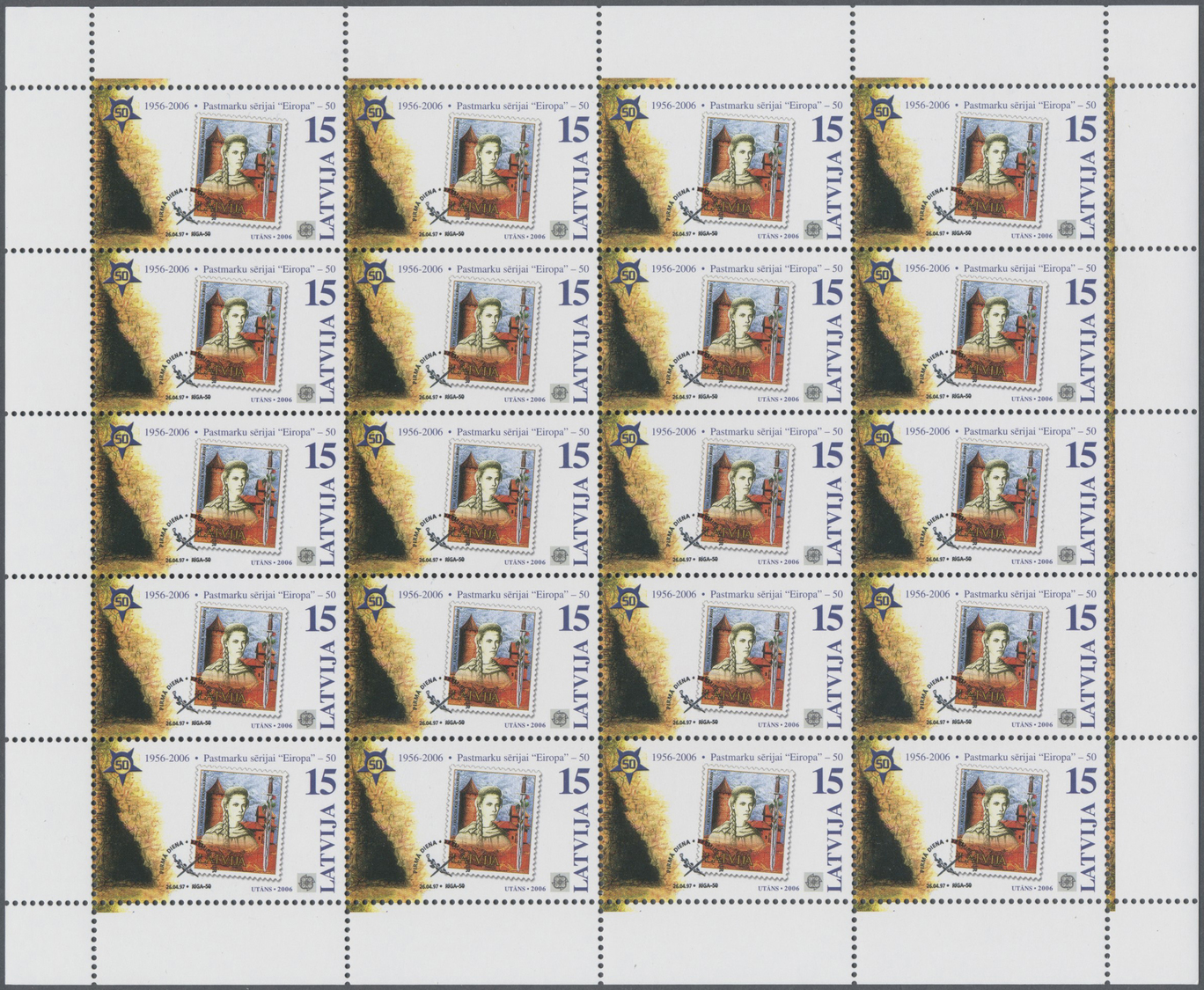 ** Nachlässe: 2006, "50 JAHRE EUROPAMARKEN". Posten Mit Den Ausgaben Von 13 Ländern, Postfrisch Und Je - Vrac (min 1000 Timbres)