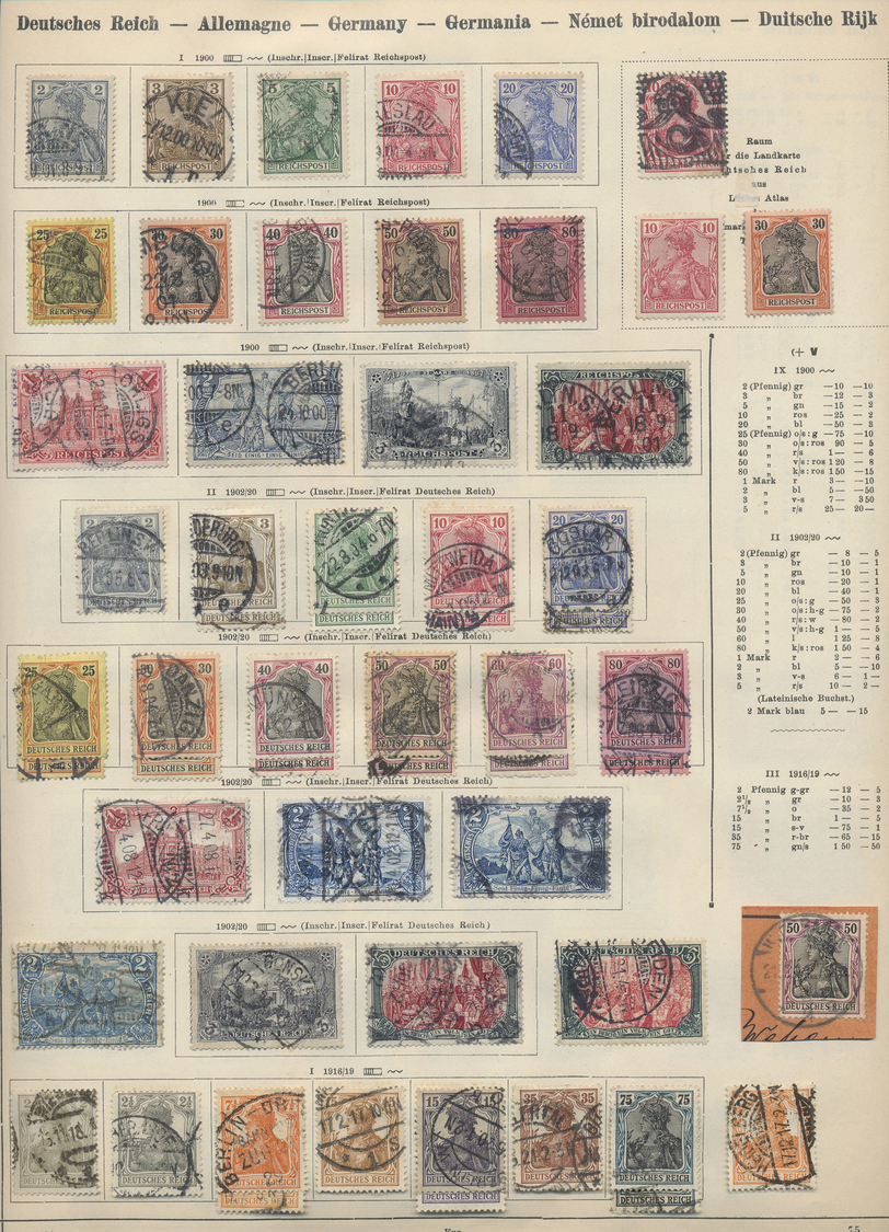 O/* Alle Welt: 1840/1925 (ca.), Sammlung In Alter Gut Gefüllter Schaubek-Schwarte Mit Marken Quer Durch - Collections (sans Albums)