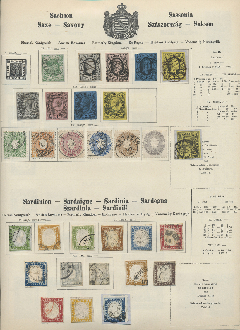 O/* Alle Welt: 1840/1925 (ca.), Sammlung in alter gut gefüllter Schaubek-Schwarte mit Marken quer durch