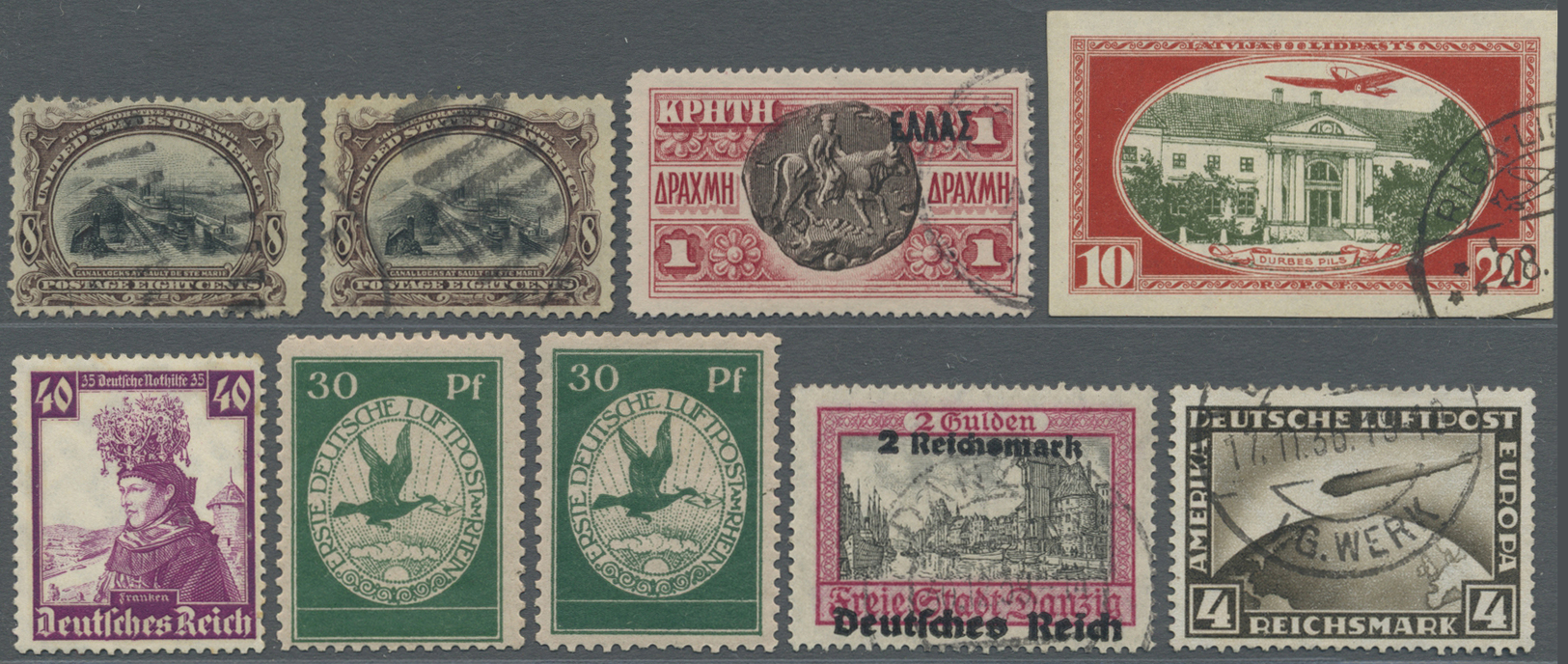 */**/O Alle Welt: 1850/1955 (ca.), Dubletten Von Meist Nur Besseren Marken Und Kompl. Sätzen Quer Durch Eur - Collections (sans Albums)