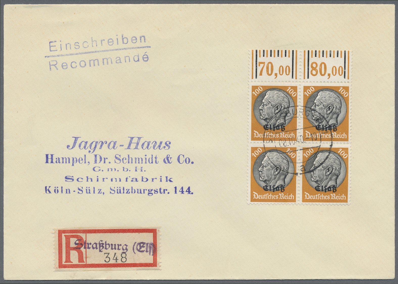 Br/Brfst/GA Dt. Besetzung II WK - Elsass: 1940/1943 (ca.), Bestand von ca. 370 Briefen, Ganzsachen bzw. Briefvor
