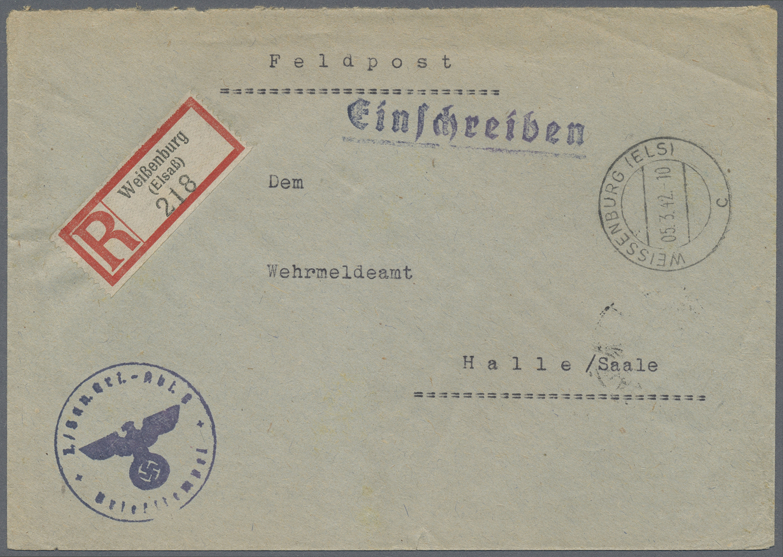 Br/Brfst/GA Dt. Besetzung II WK - Elsass: 1940/1943 (ca.), Bestand von ca. 370 Briefen, Ganzsachen bzw. Briefvor