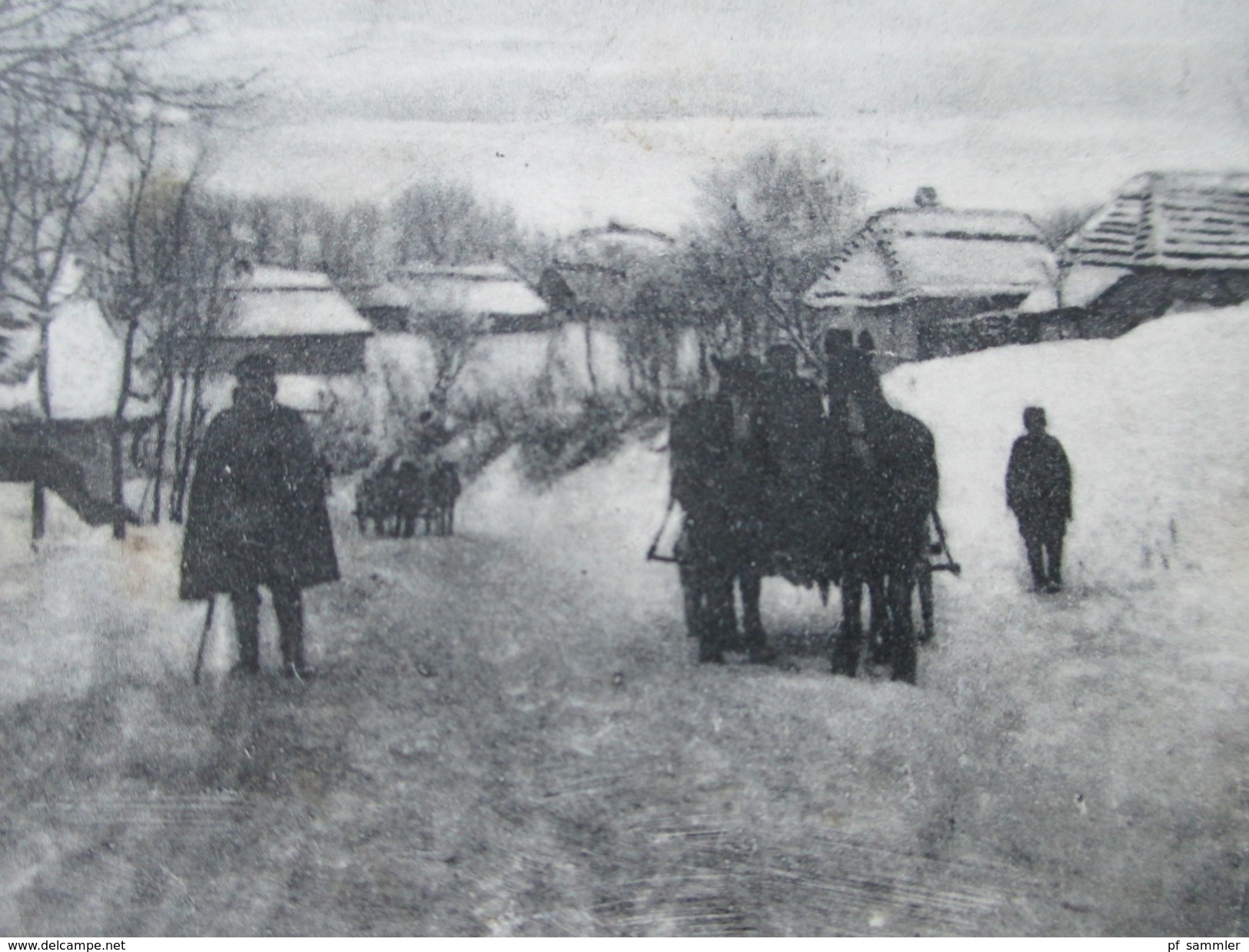 AK 1. WK Feldpostkarte Verlag E. Sanwald Esslingen. Pferdekutsche / Karren Im Schnee. Kriegswinter - Guerre 1914-18