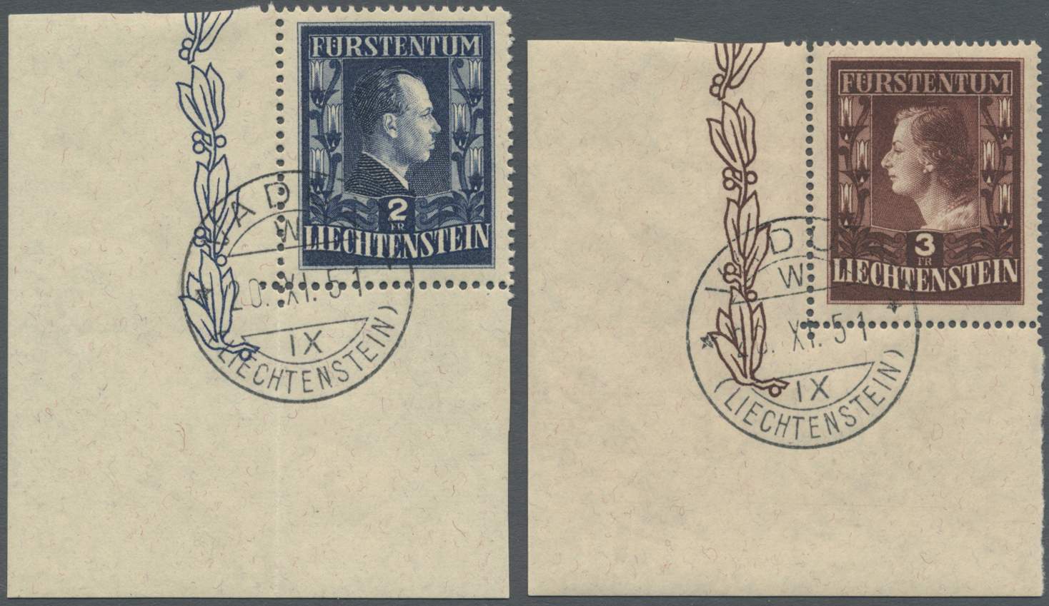 O/** Liechtenstein: 1912/1982, Sammlung In 2 Borek-Vordruckalben Mit Einigen Besseren Ausgabend Er Frühen - Brieven En Documenten