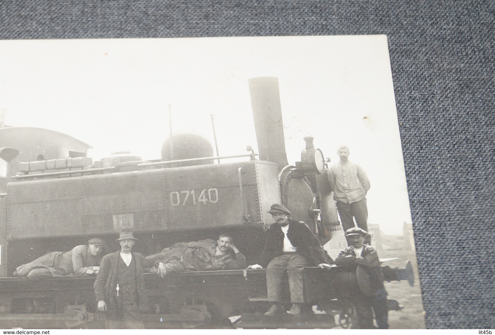 RARE,ancienne Carte Photo Locomotive ,train A Vapeur,Stockem,ancienne Carte Animée,RARE,originale - Trains