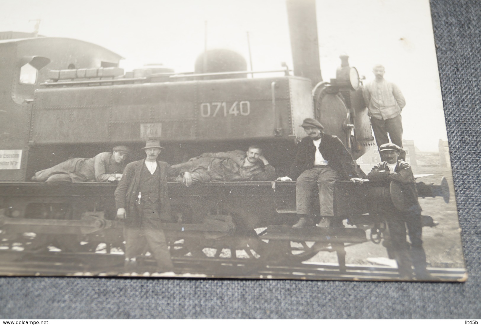 RARE,ancienne Carte Photo Locomotive ,train A Vapeur,Stockem,ancienne Carte Animée,RARE,originale - Trains