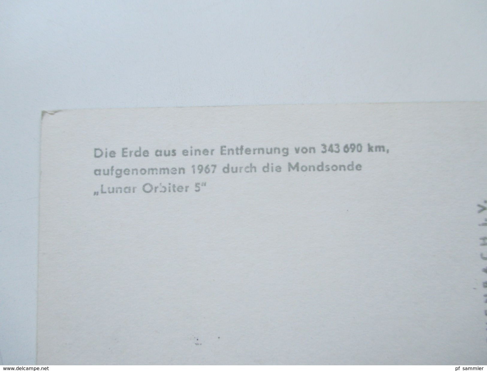 AK 1971 Die Erde Aus Einer Entferung Von 343690km. Mondsonde Lunar Orbiter 5. Sonderstempel Kosmos - Espacio